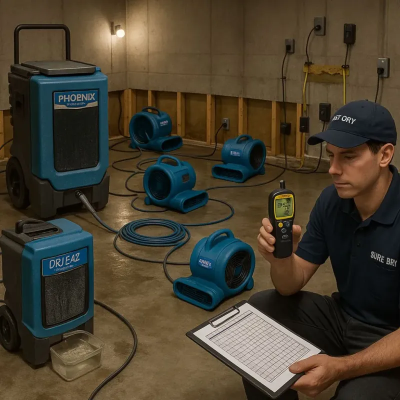 Structural Drying and Dehumidification process in Whately, MA